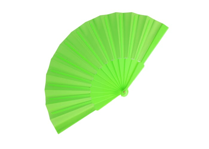 Éventail à main promotionnel en plastique et polyester Vert clair